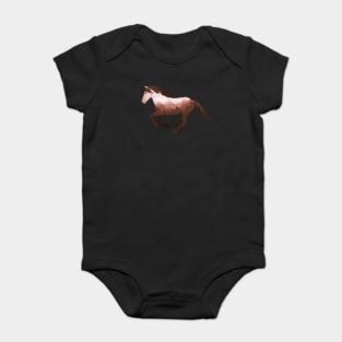 Dramabite Wild Horse Mustang Equine Double Exposure Wildlife Animal Baby Bodysuit